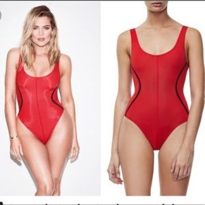 Good American red bodysuit